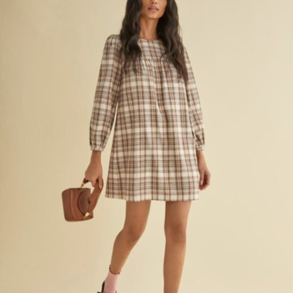 Reformation Celina Dress - Caramel Flannel